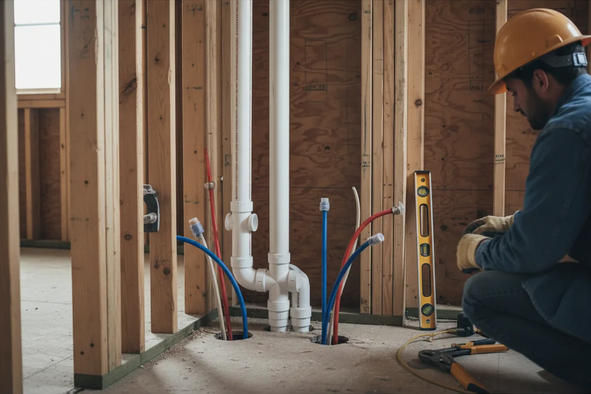 Drain and supply rough-in during Garbage Disposal Repair in Sperry